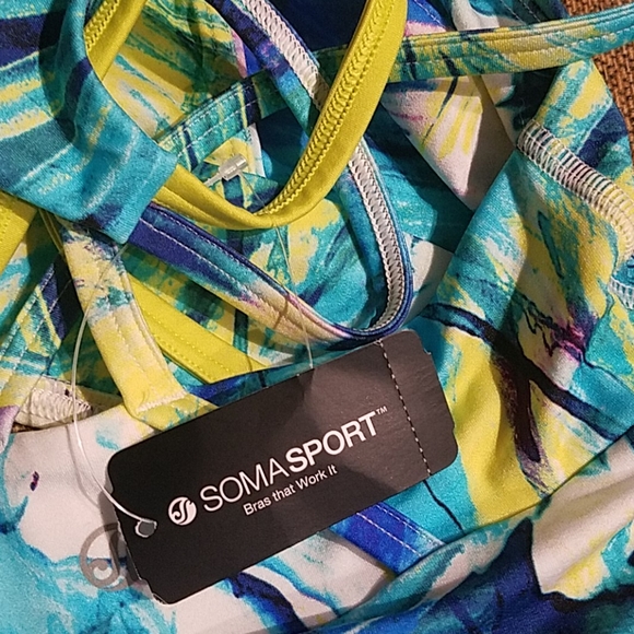 Soma Sport Yoga Strappy Back Active Sports Bra NWT - Picture 4 of 4